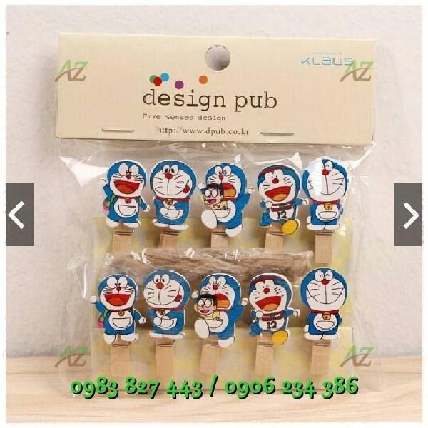 Kẹp gỗ hình thú kèm dây - (Size 3,5cm x 0,7cm) - Bộ 10 chiếc