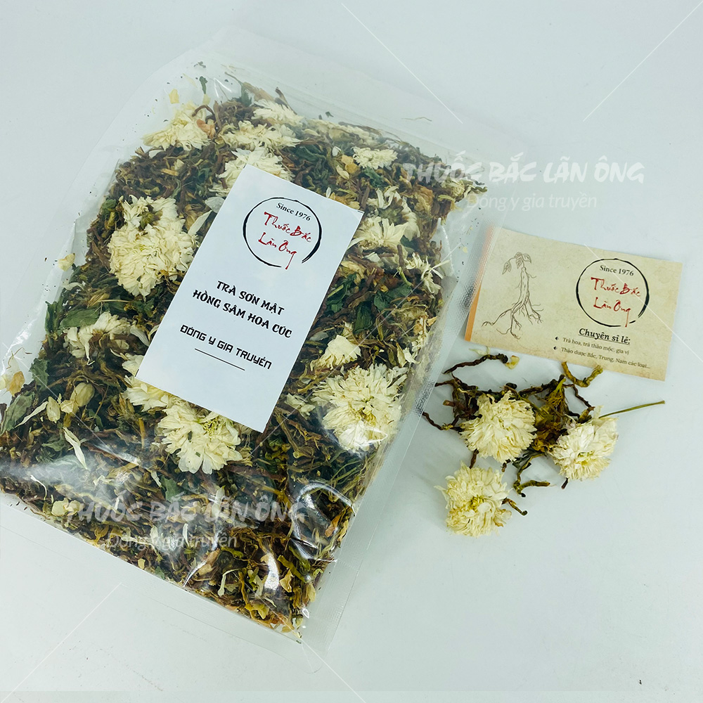Trà sơn mật hồng sâm hoa cúc 400g, giúp thanh nhiệt, mát gan, giảm căng thẳng, an thần, ngủ ngon