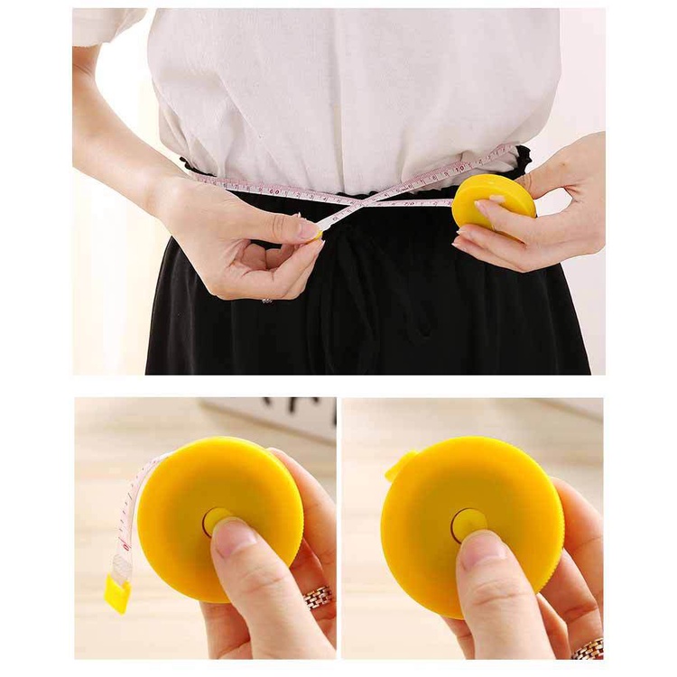 Thước cuộn mini dây rút tự động 150cm - thước dây cuộn rút tự động nhỏ gón tiện lợi gd86