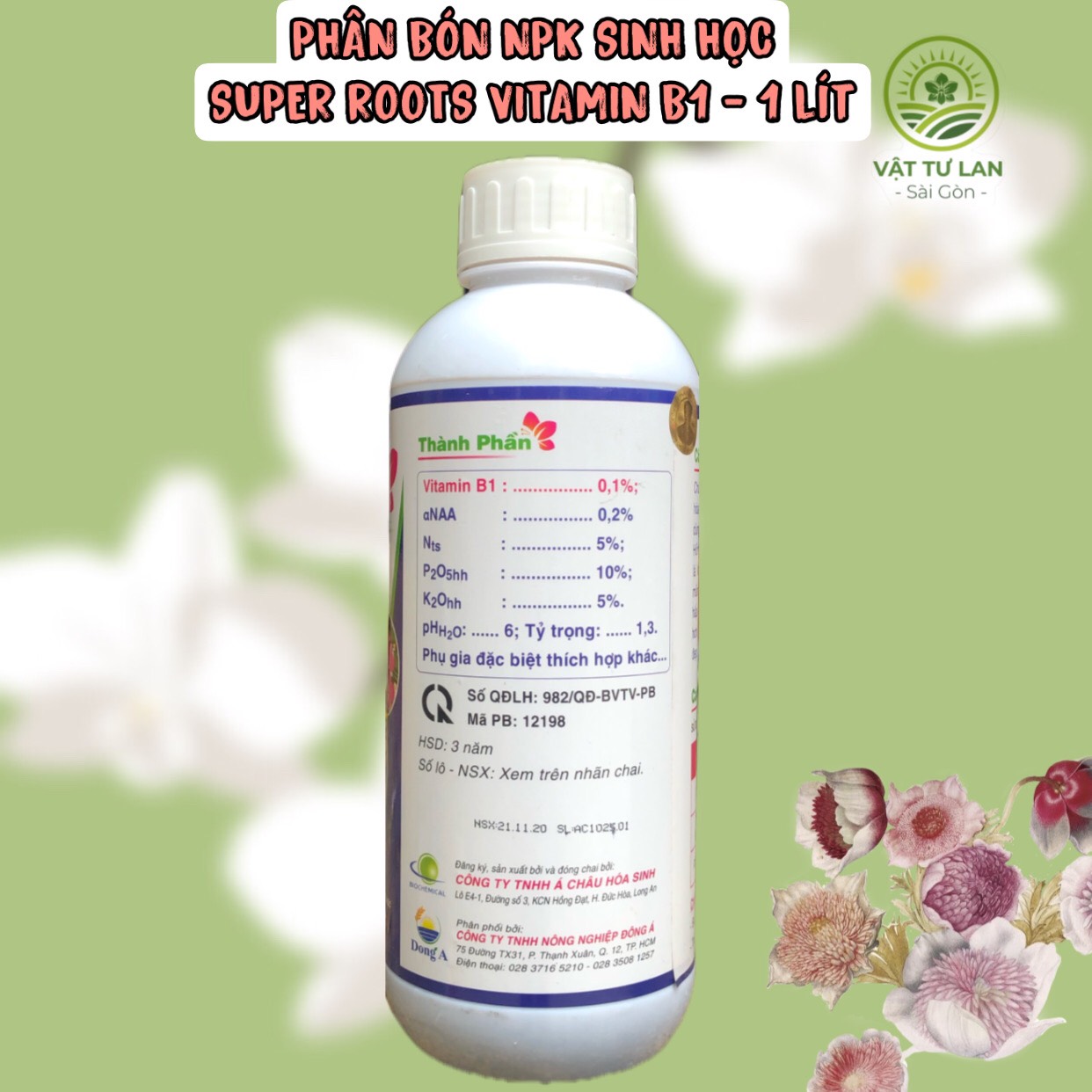 [HCM]PHÂN BÓN NPK SINH HỌC SUPER ROOTS VITAMIN B1 CHAI 01 LÍT