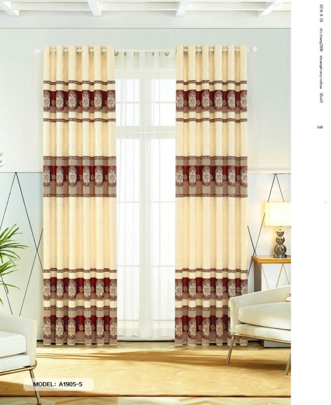 Màn Rèm Cửa Chính - Rèm Cửa Sổ - Vải Gấm HQ - Vải dày rủ đẹp - Kiểu Khoen Ore - Mẫu 1905-5 - Tuỳ chọn kích thước từ 150cm đến 500cm (Đỏ)