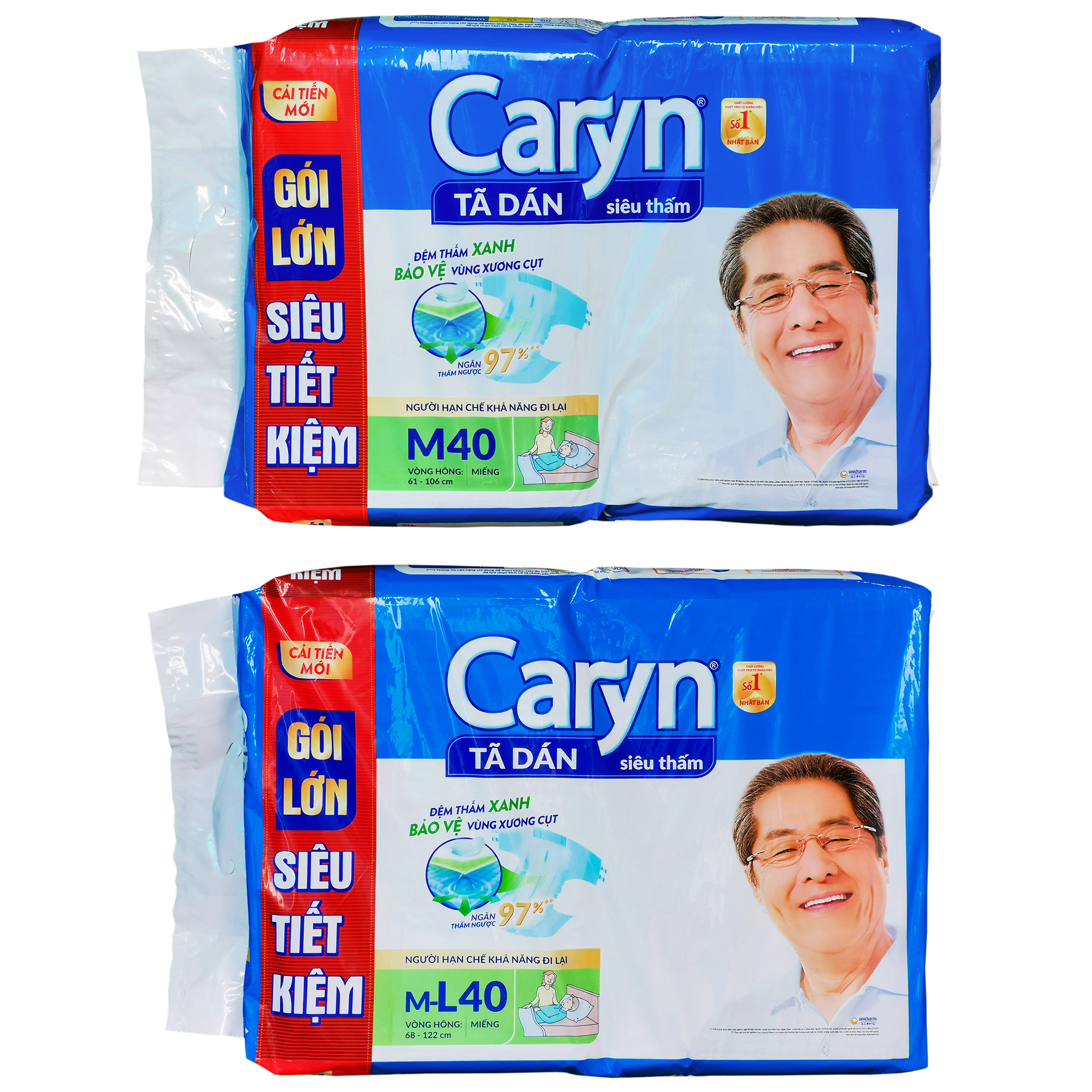 Tã Dán Siêu Thấm Caryn Size M40 M-L40
