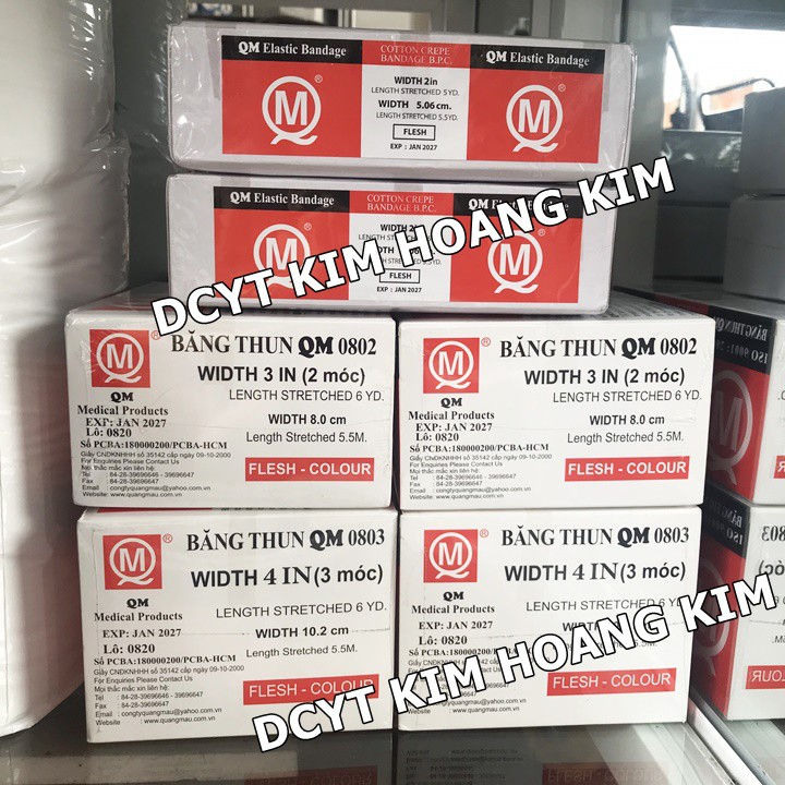 Băng thun y tế các size Quang Mậu (1 móc, 2 móc, 3 móc, 4 móc - màu da)
