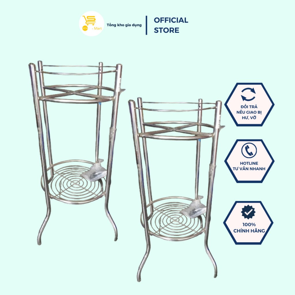 Kệ Để Bình Nước Inox, Kệ Bình Lọc, Chân Inox Để Xô Đá/Bình Nước Tiện Lợi, Dày Dặn | MTA-MART