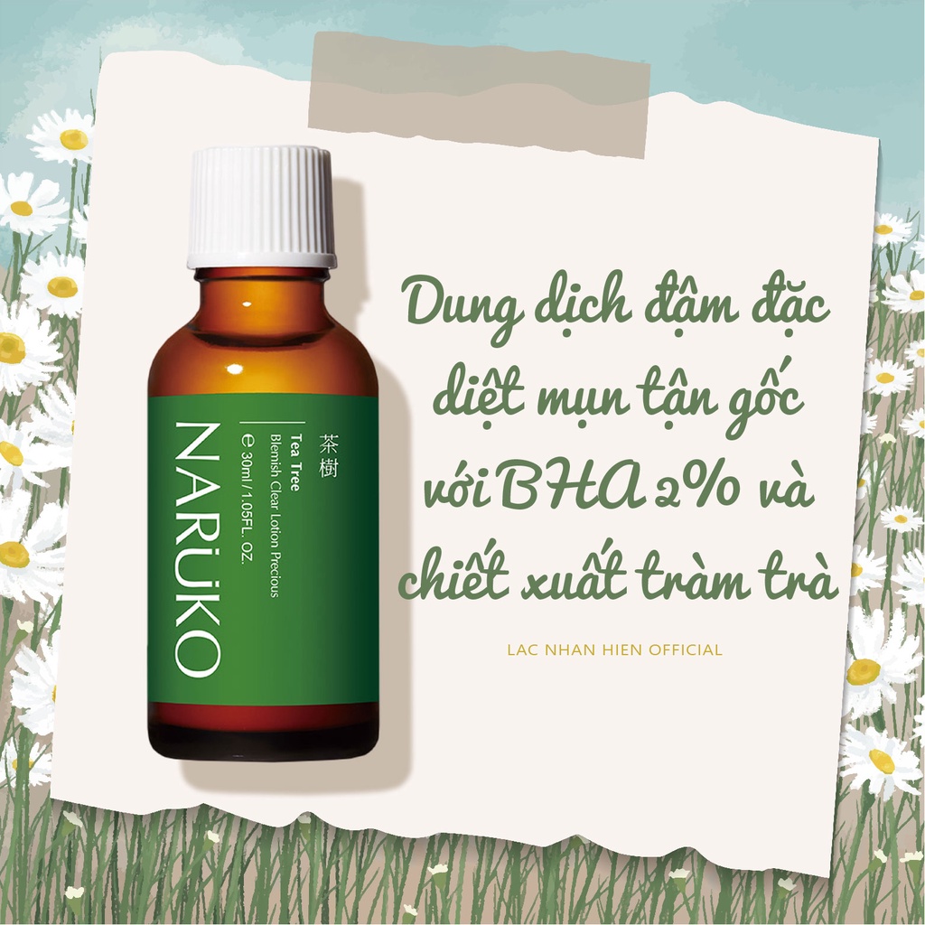 Dung dịch ngừa mụn đậm đặc naruko tea tree blemish clear lotion precious
