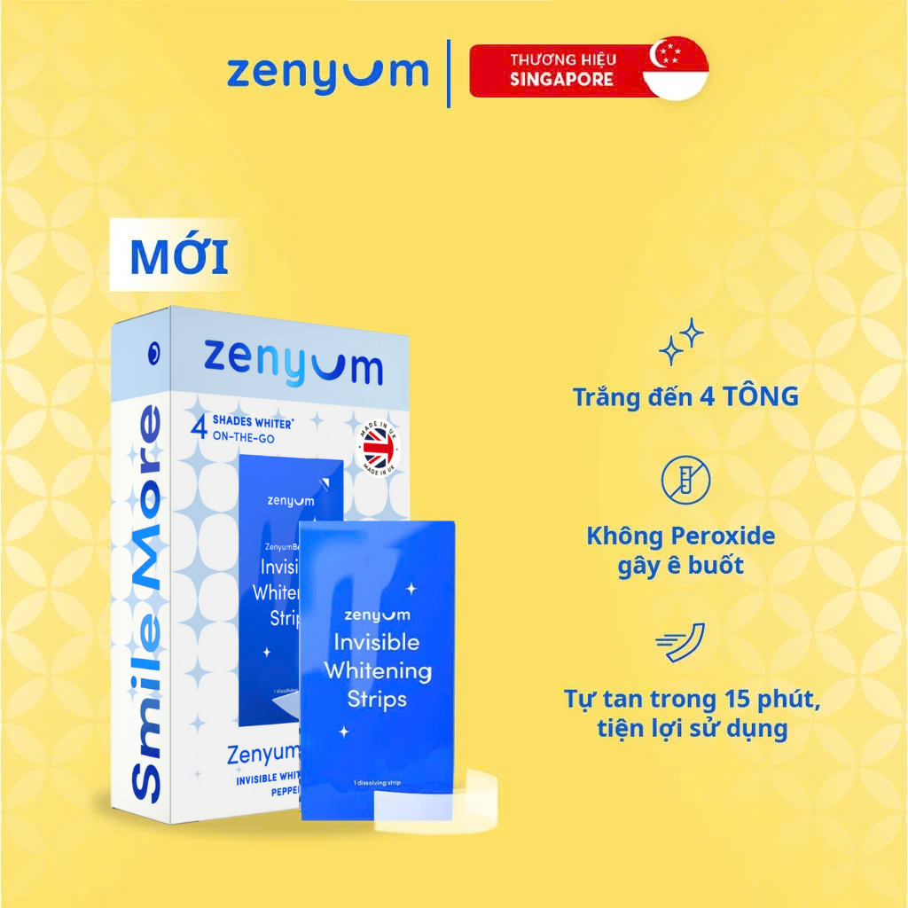 Miếng Dán Trắng Răng ZenyumBright™ Invisible Whitening Strips (Hộp 14 miếng)