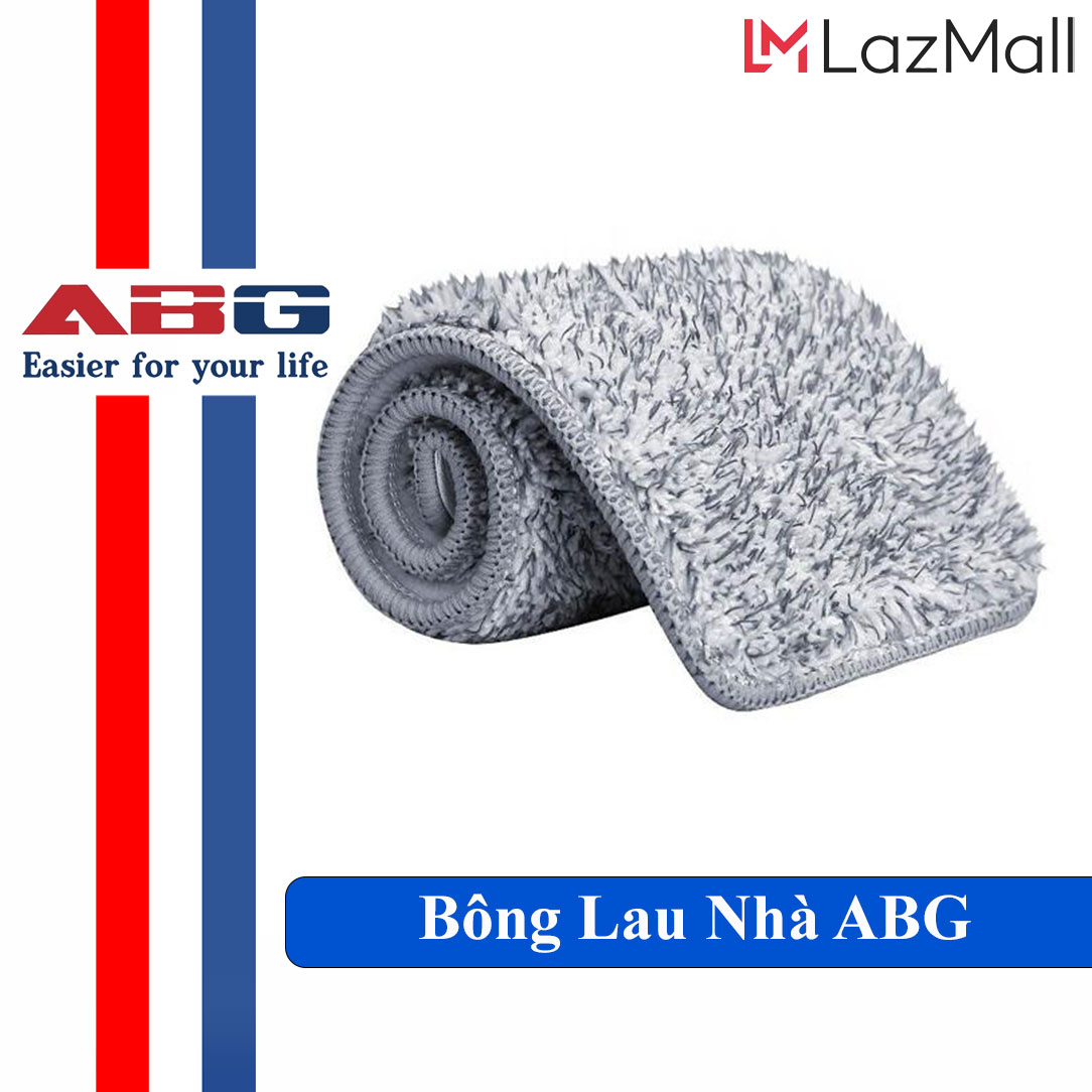 Bông Lau Nhà ABG , Bông Lau Hình Chữ Nhật, Bông Lau Sàn , Bông Lau Thay Thế Cho Cây Lau Nhà Tự Vắt Thông Minh Dùng Thích Hợp Cho Nhiều Bề Mặt Như Gạch Men, Sàn Gỗ, Mặt Kính- Hàng Chính Hãng