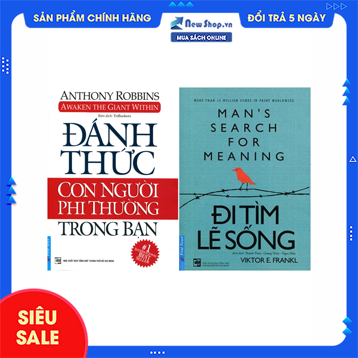 Sách - combo đánh thức con người phi thường trong bạn + đi tìm lẽ sống - newshop