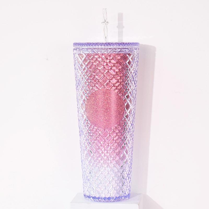Ly kim cương cao cấp hottrend 2x , 2-3h giữ nhiệt sức mạnh - tặng kèm ống hút starbucks bling bling