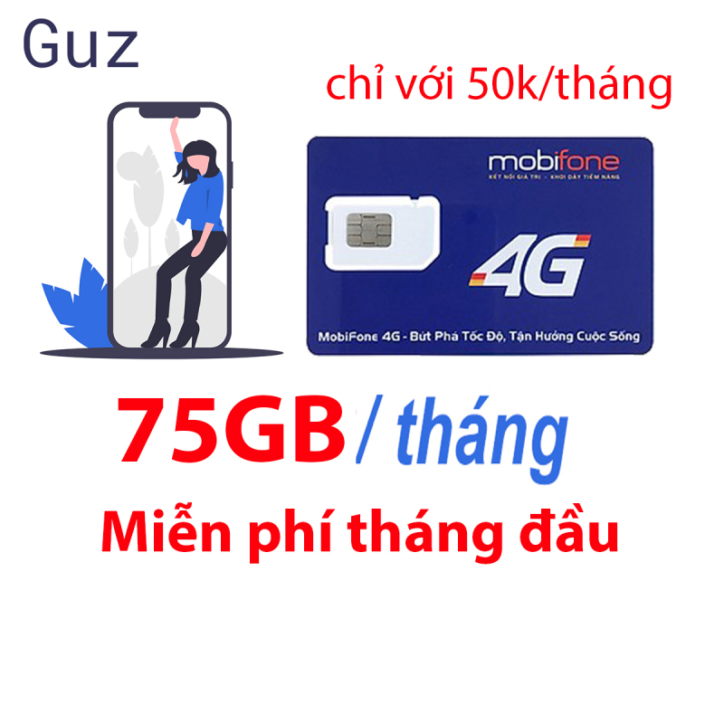 Sim Mobifone 4g FD50 gói 2,5Gb/ngày (75Gb/tháng) Free tháng đầu - Sim Mobi FD50N xài thả ga - Phí đăng ký chỉ 50k/tháng
