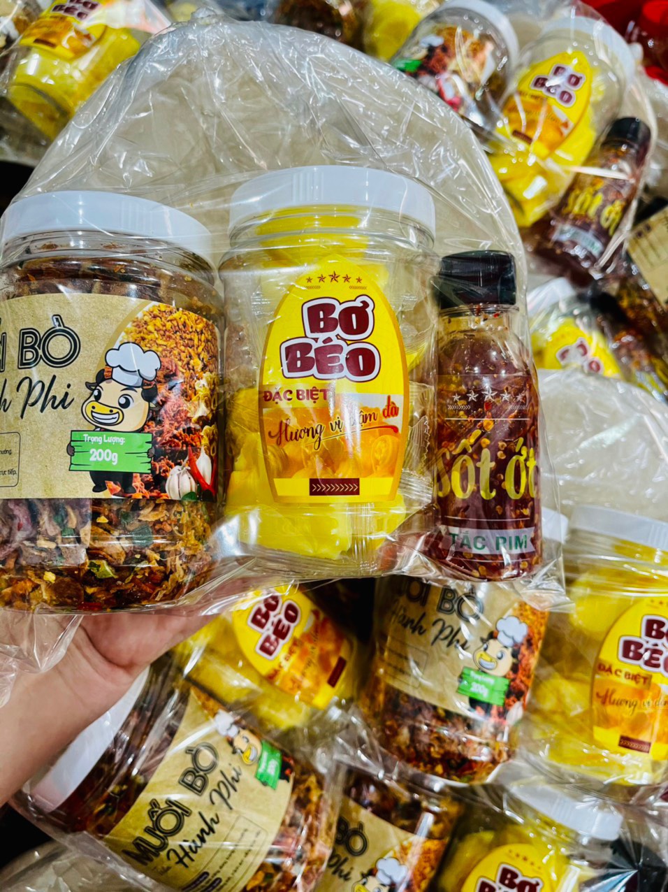 Set bánh tráng sate muối bò hành phi