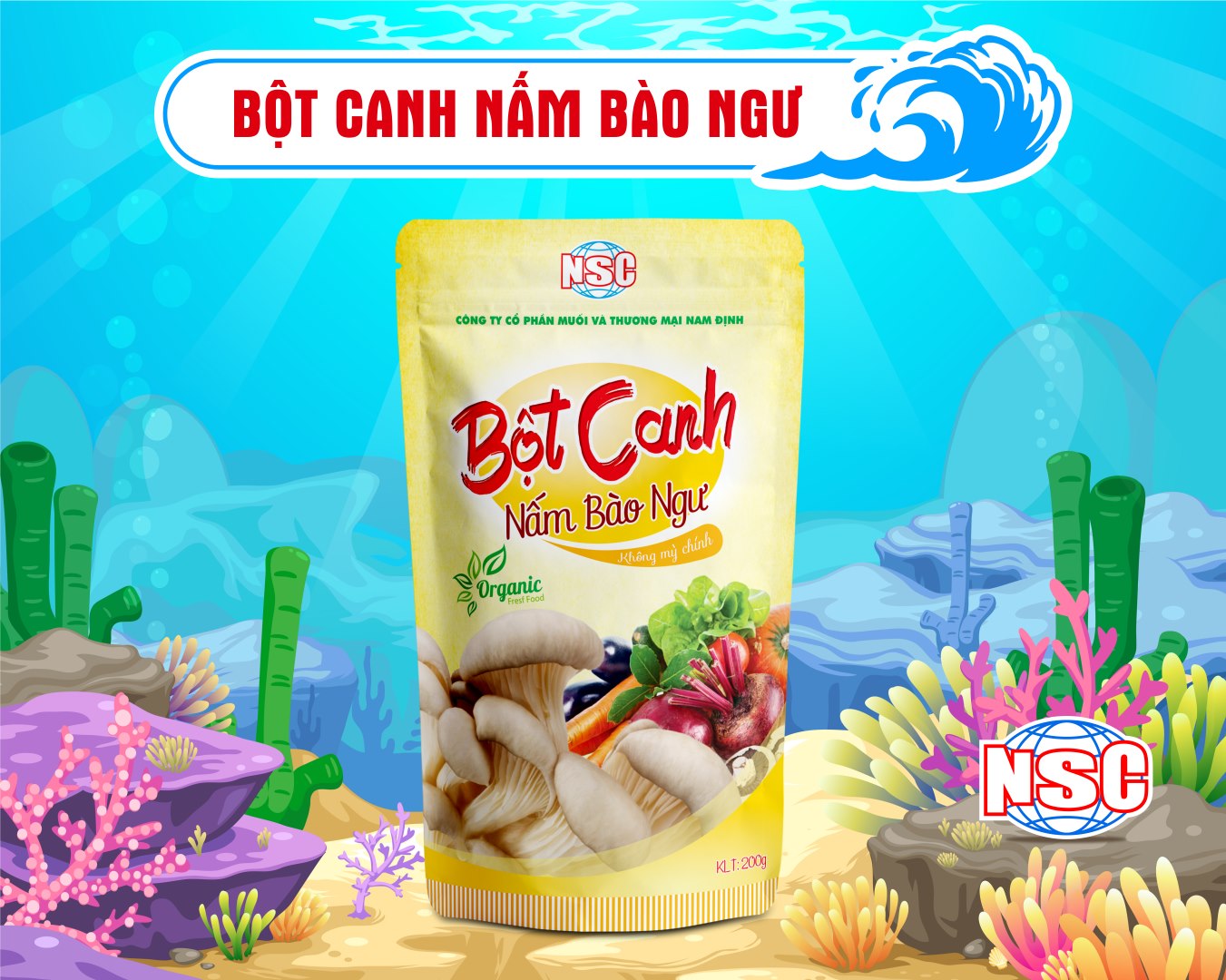 Bột Canh Nấm Bào Ngư Mushroom Seasoning Powder 200g