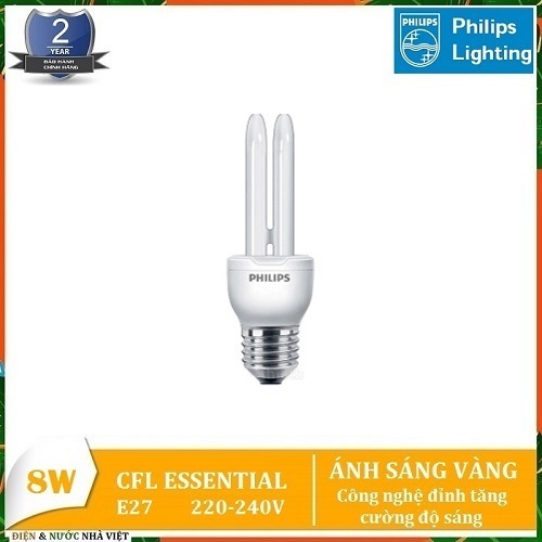 Bóng đèn philips essential 8w e27 huỳnh quang compact