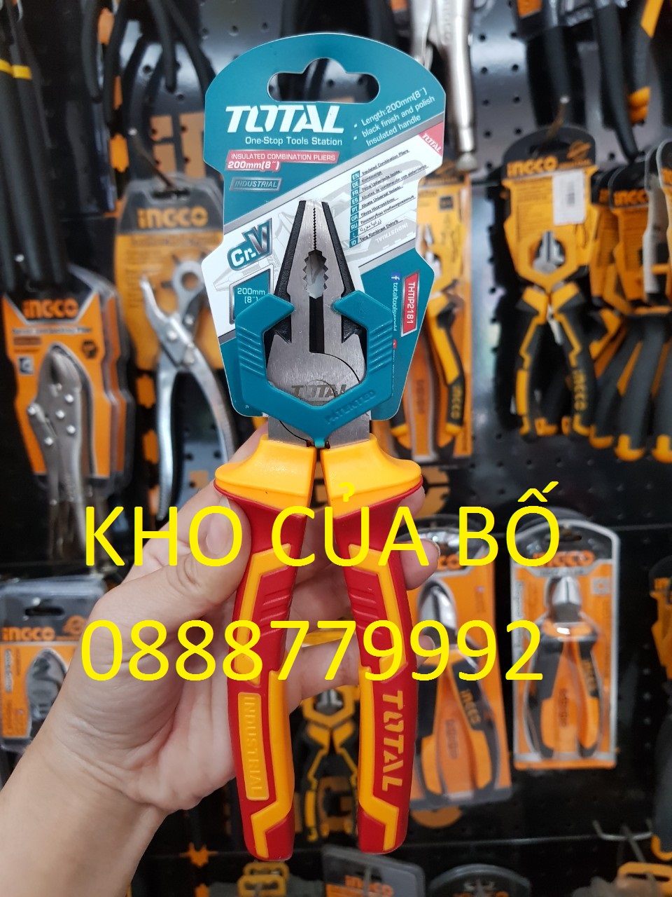 Kềm răng cách điện 200mm total THTIP2181