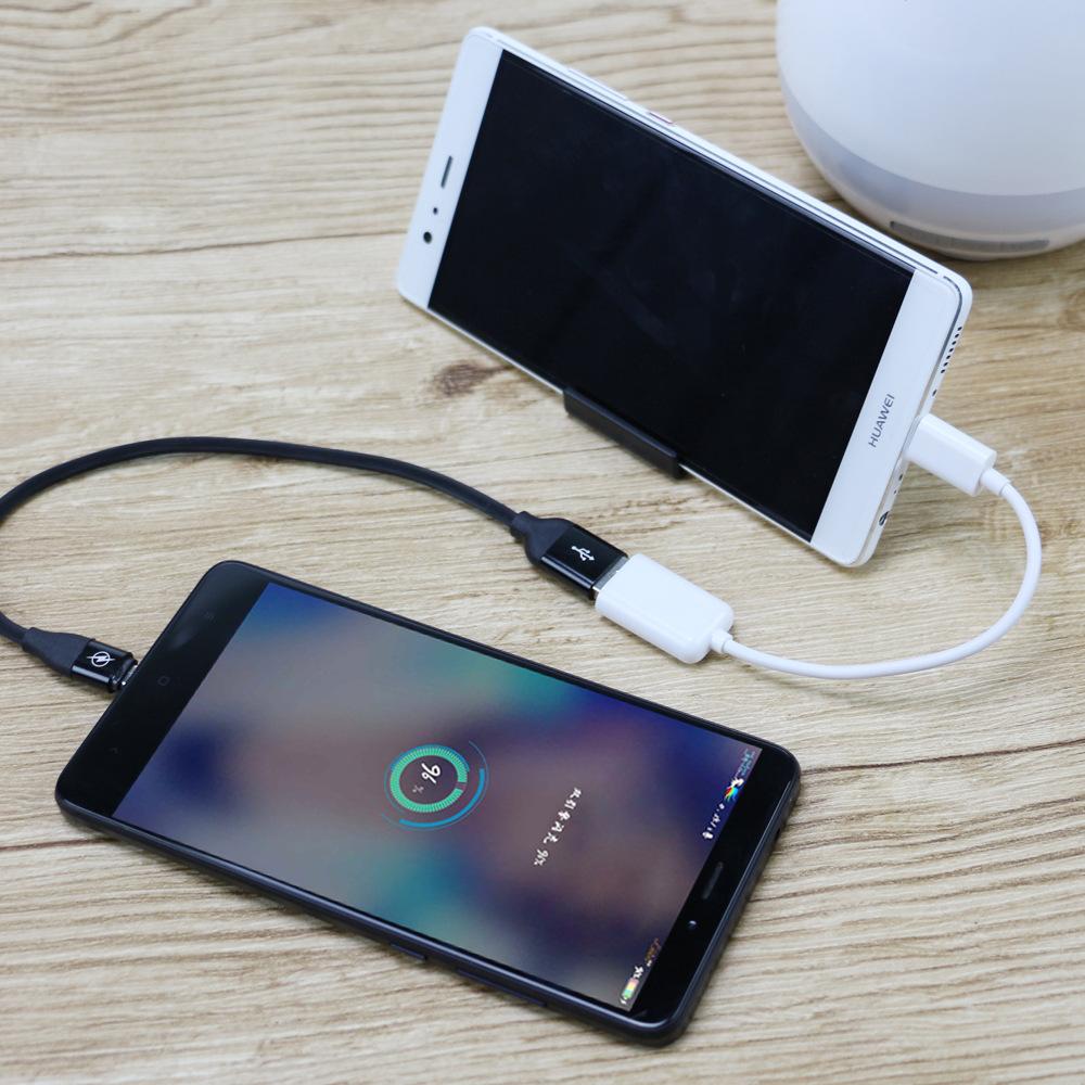Cáp chuyển đổi OTG Type-c sang USB đen dài
