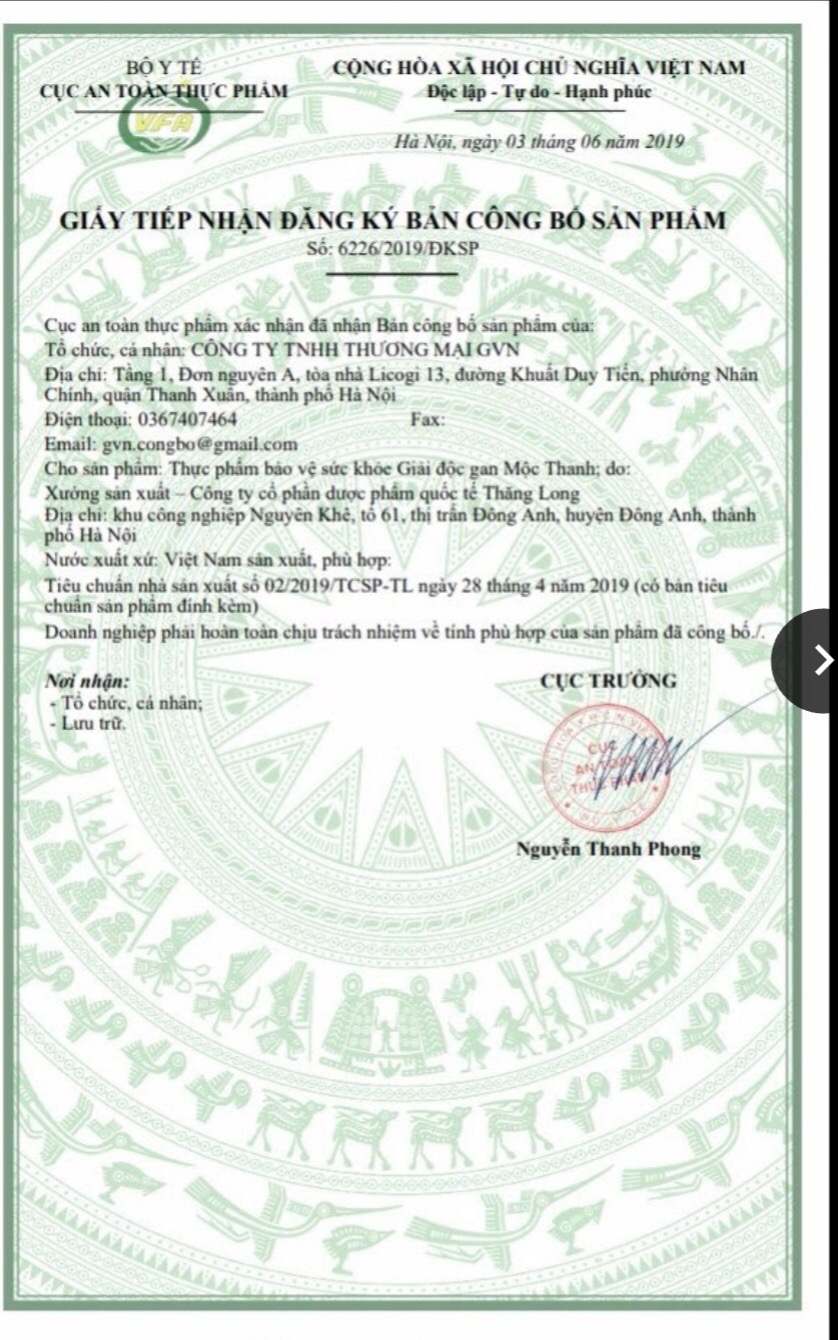 GIẢI ĐỘC GAN MỘC THANH