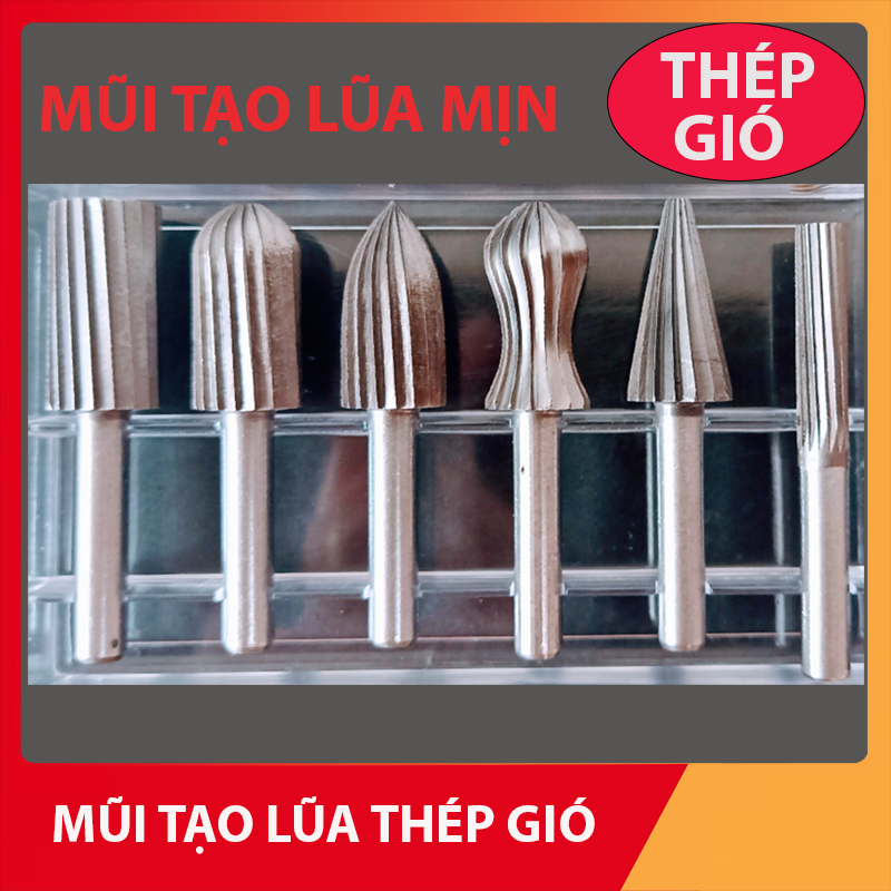Bộ mũi làm lũa bonsai 6 món thép gió HSS.