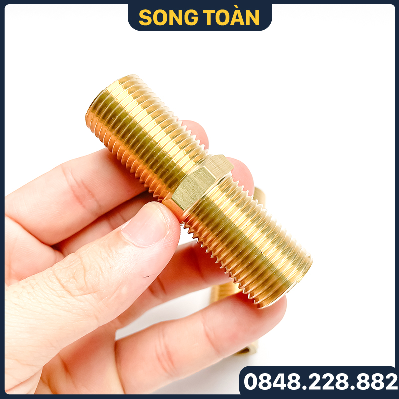 Kép Ren Đồng, Hai Đầu Ren Ngoài - Bằng Đồng Thau Bước Ren Bsp Hệ G - Man Cút Nối Ren