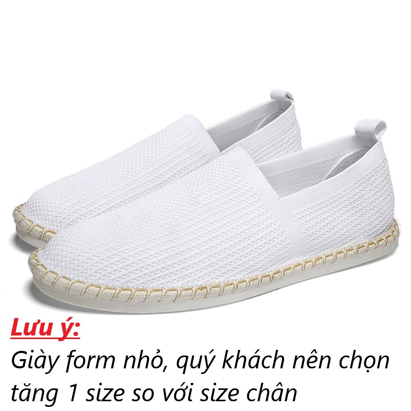 Slip on nam - Giày lười vải nam - Vải dệt kim 3D, 4 màu (đen), (xám), (xanh) và (trắng) - Mã 2931 - P/s: giày form nhỏ, quý khách + 1 size so với size chân nhé