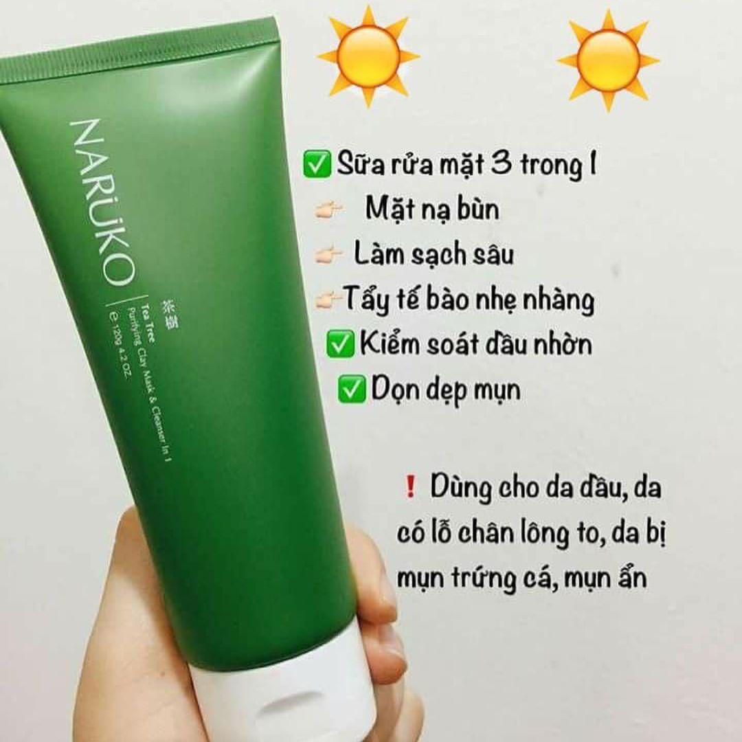Sữa rửa mặt đất sét Tràm Trà NARUKO (120g)