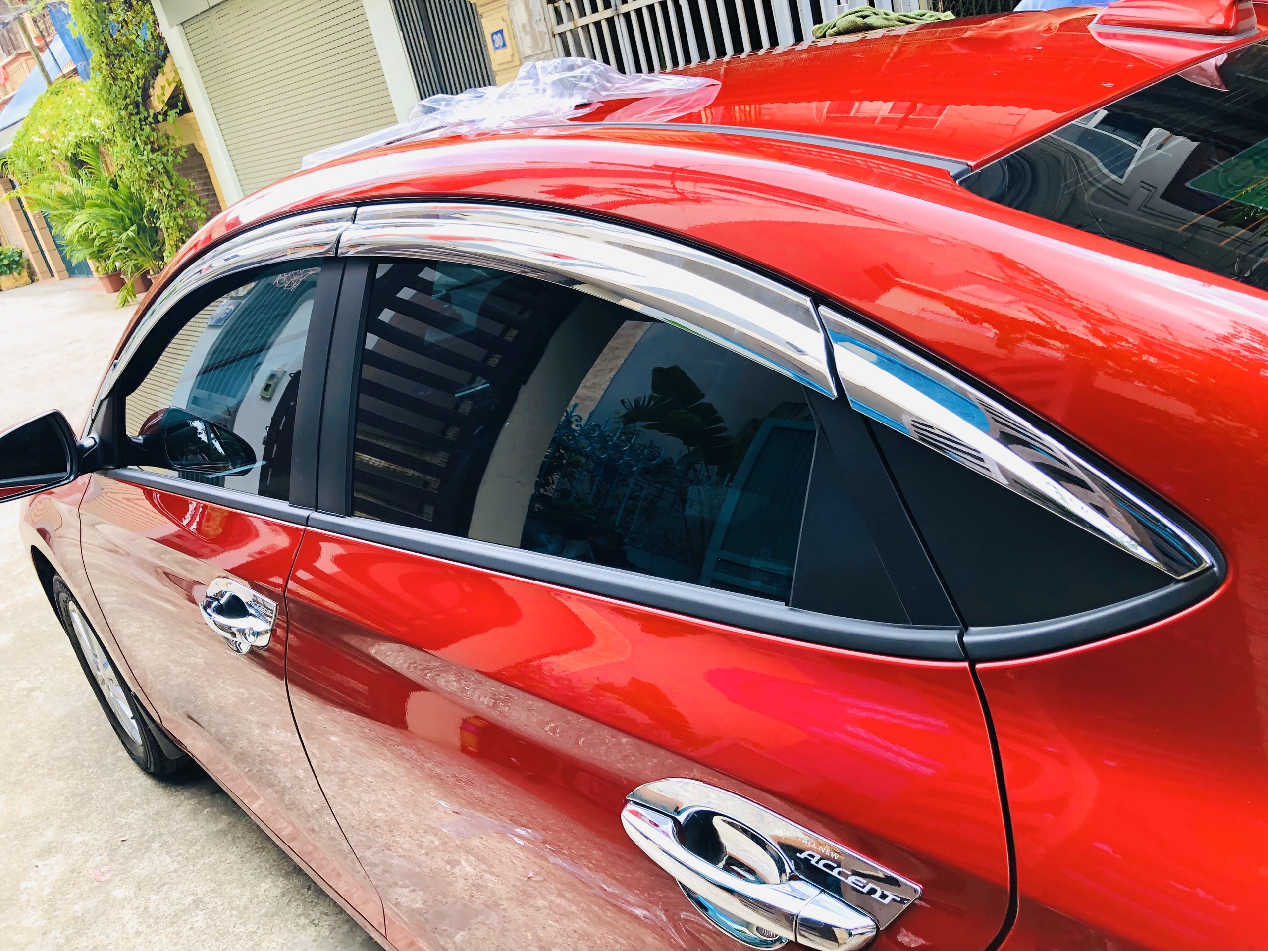 Bộ vè che mưa Mạ crom 10 chi tiết Cao cấp cho Hyundai Accent 2018, 2019, 2020, 2021 2022 (Hàng cao cấp) hàng cao cấp