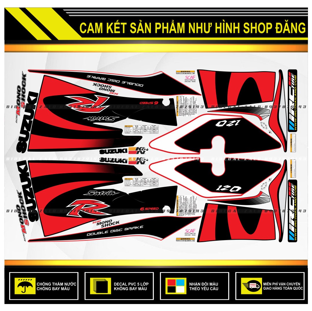 TEM RỜI SATRIA 2000 PHỐI ĐỎ ĐEN 2