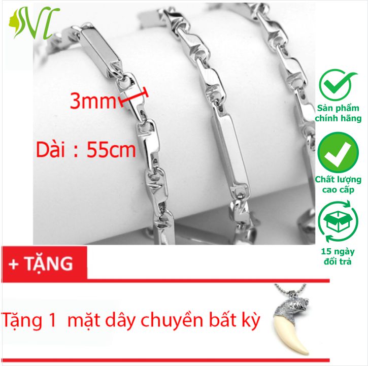 Dây chuyền inox không gỉ dây chuyền nam inox cao cấp không đen xài nước tốt Người Đẹp Vì Lụa