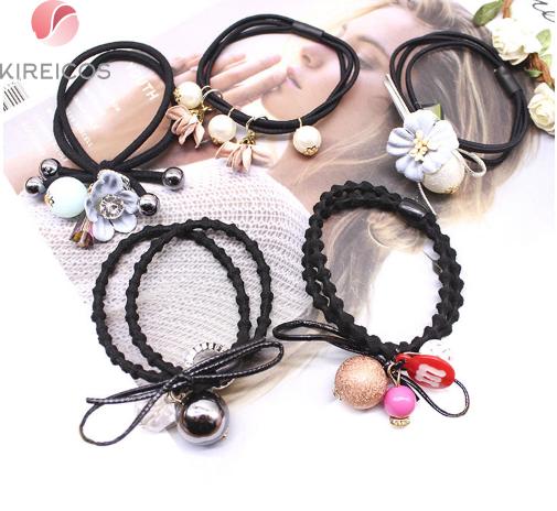 Set 6 dây cột tóc hạt châu hoa hàn quốc 089 - màu ngẫu nhiên