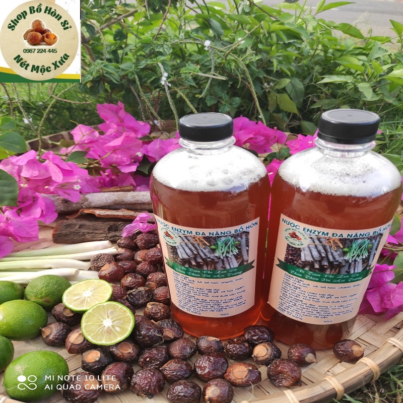 NƯỚC EnZyM ĐA NĂNG BỒ HÒN (BỒ HÒN, QUẾ,  SẢ, BƯỞI , DỨA ...) (1 lít)