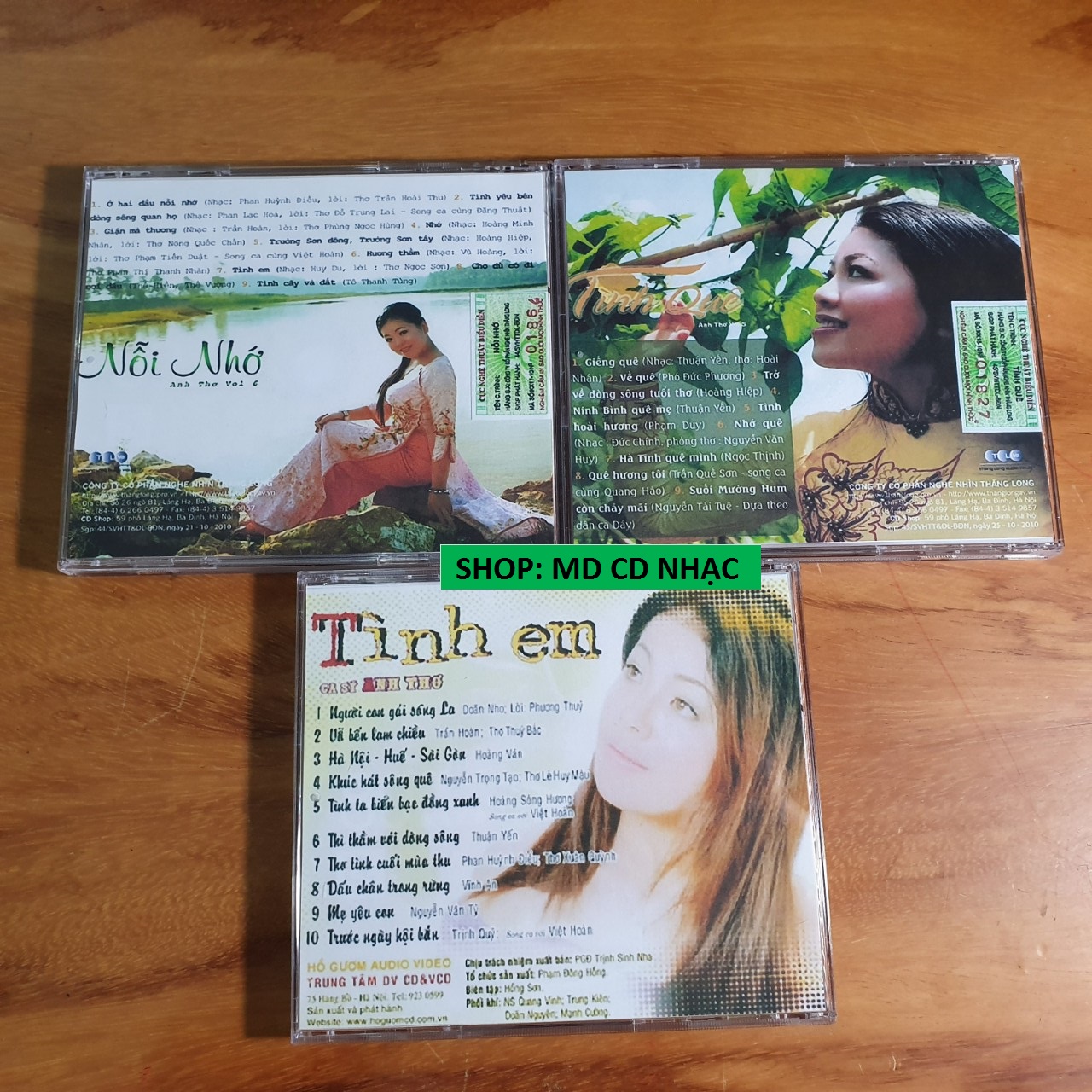 [MDCD] Bộ 3 Đĩa CD Anh Thơ - Nổi Nhớ - Tình Quê - Tình Em