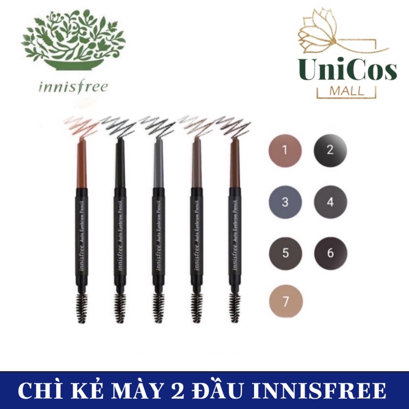 Chì kẻ mày Innisfree Auto Eyebrow Pencil 2 đầu