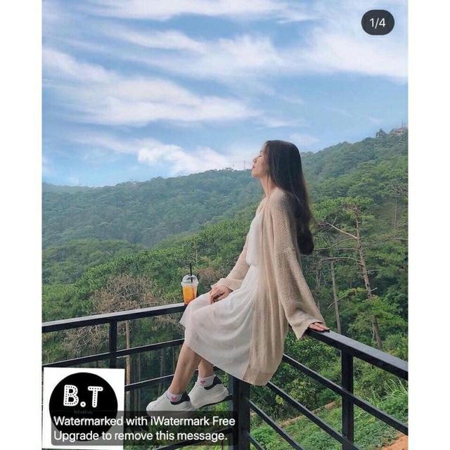 Áo khoác len mỏng dáng dài