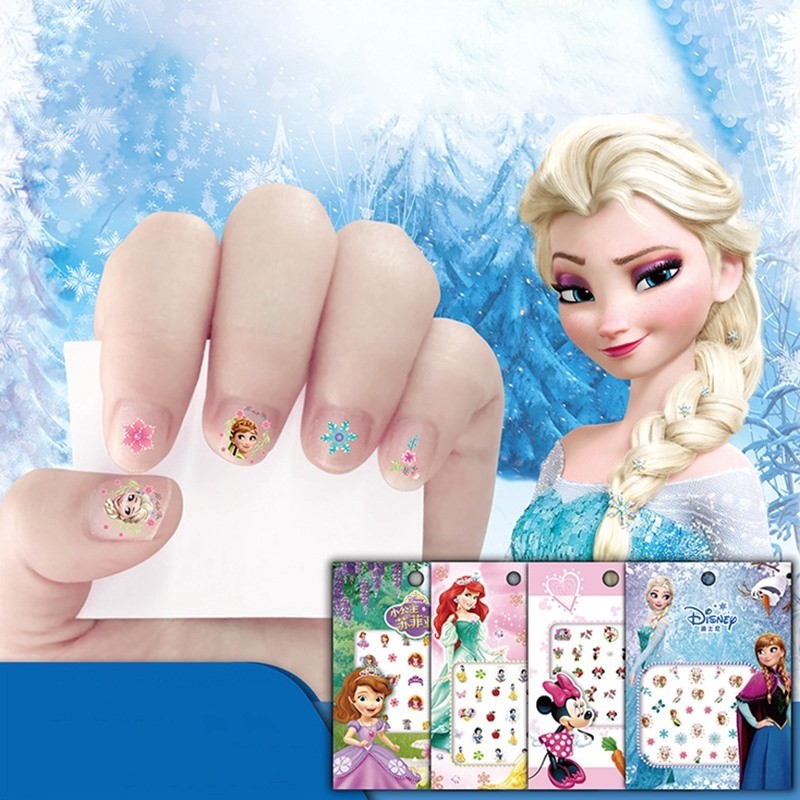 Set 4 Miếng dán trang trí móng tay 3D không thấm nước cho bé gái