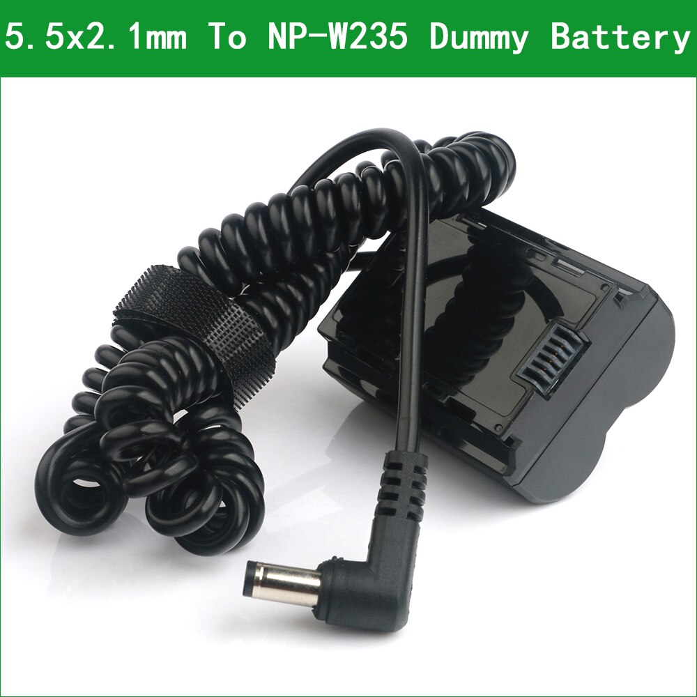 5.5x2.1 to np-w235 5.5x2.1 to cp-w235 dc coupler power connector np-w235 dummy battery for fujifilm x-t4 xt4 x-t5 gfx100s gfx50s ii x-h2 xh2 x-h2s