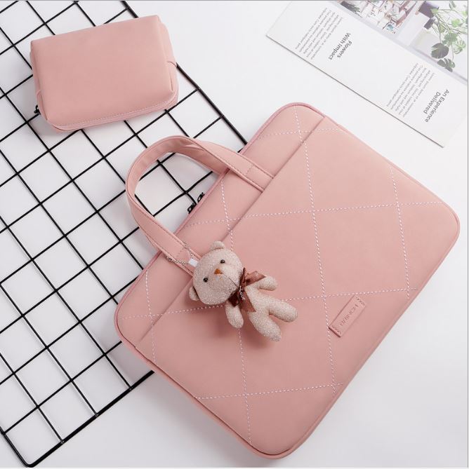 Túi chống sốc cho macbook, laptop, surface cute tặng kèm gấu bông 14 inch