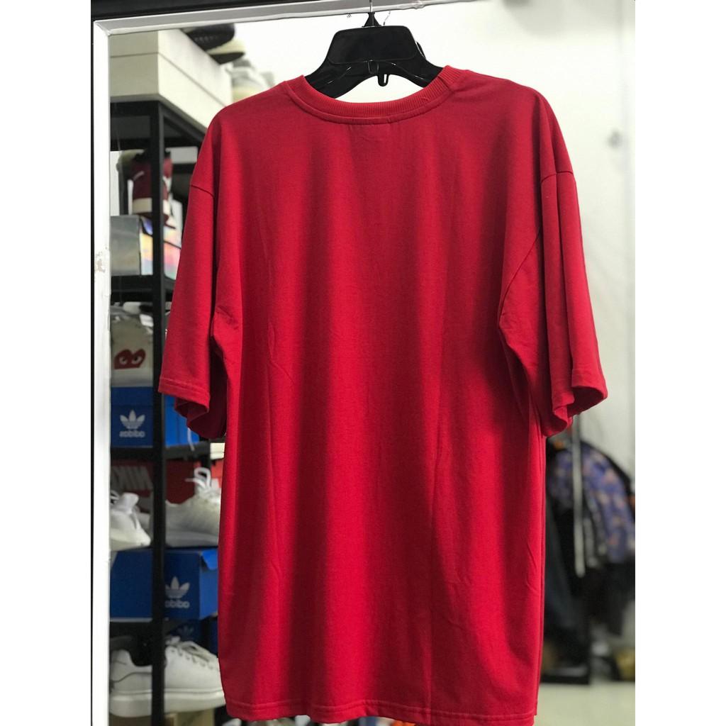 Áo thun champion đỏ phong cách unisex - kèm ảnh thật (gin store)