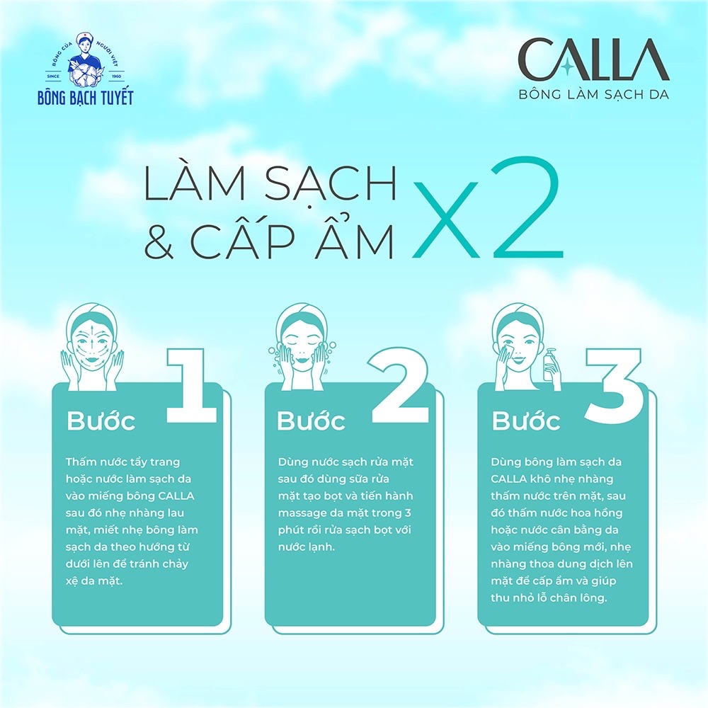 [HCM]Bông tẩy trang Calla Bông Bạch Tuyết (Mẫu mới)