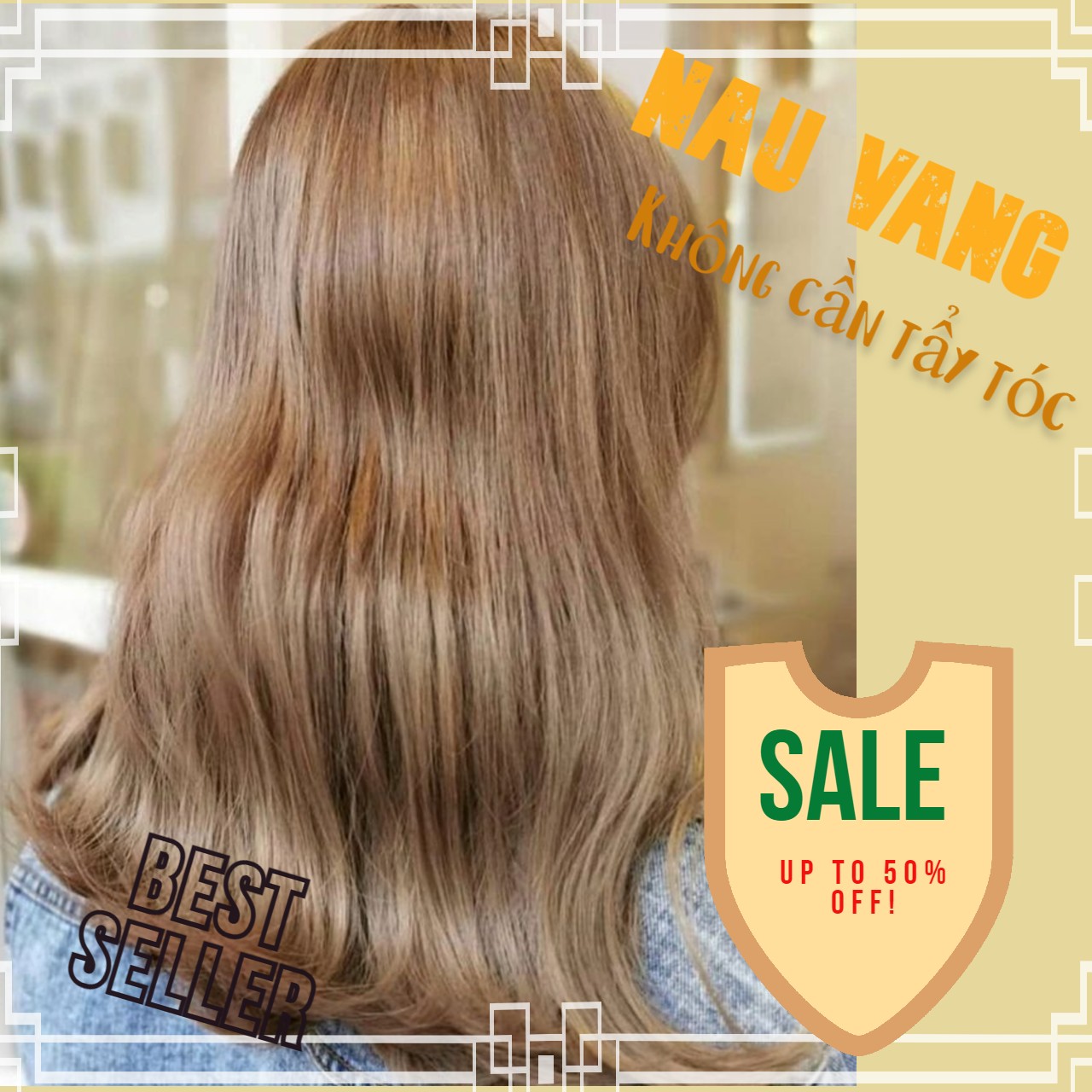 Combo Thuốc Nhuộm Tóc Tại Nhà Màu  Nâu Vàng  Tặng Kèm Trợ Dưỡng Và Găng Tay