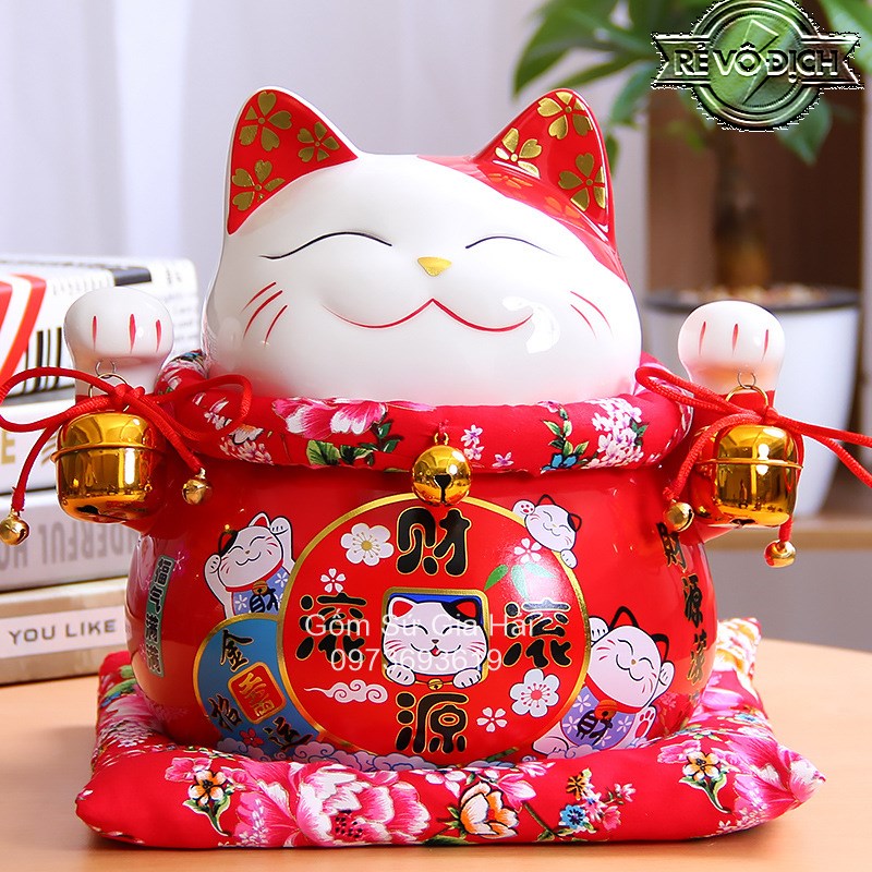 Mèo thần tài chiêu khách cao 25cm tiết kiệm