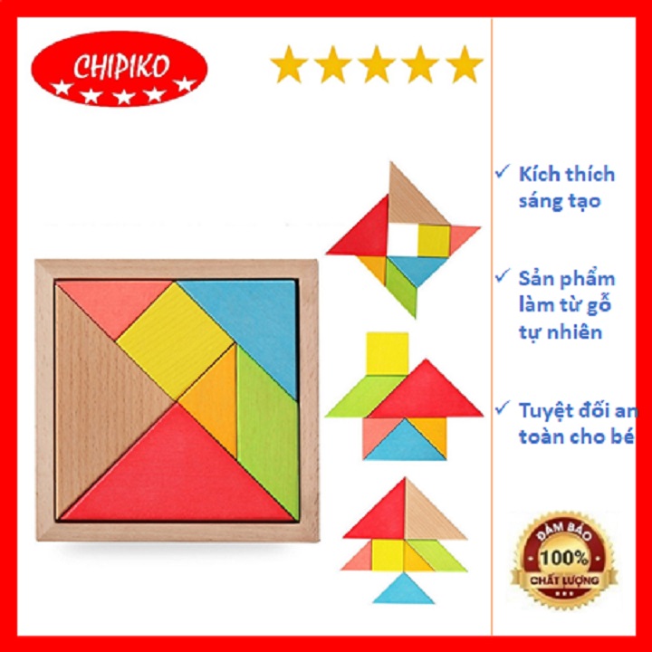 Đồ Chơi Gỗ Xếp Hình Trí Uẩn 7 Mảnh
