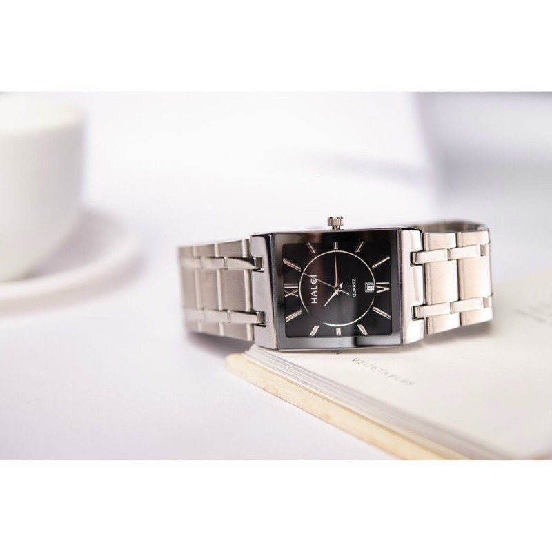 Đồng hồ thời trang nam Halei 564M Hln1 mặt vuông dây kim loại sang trọng