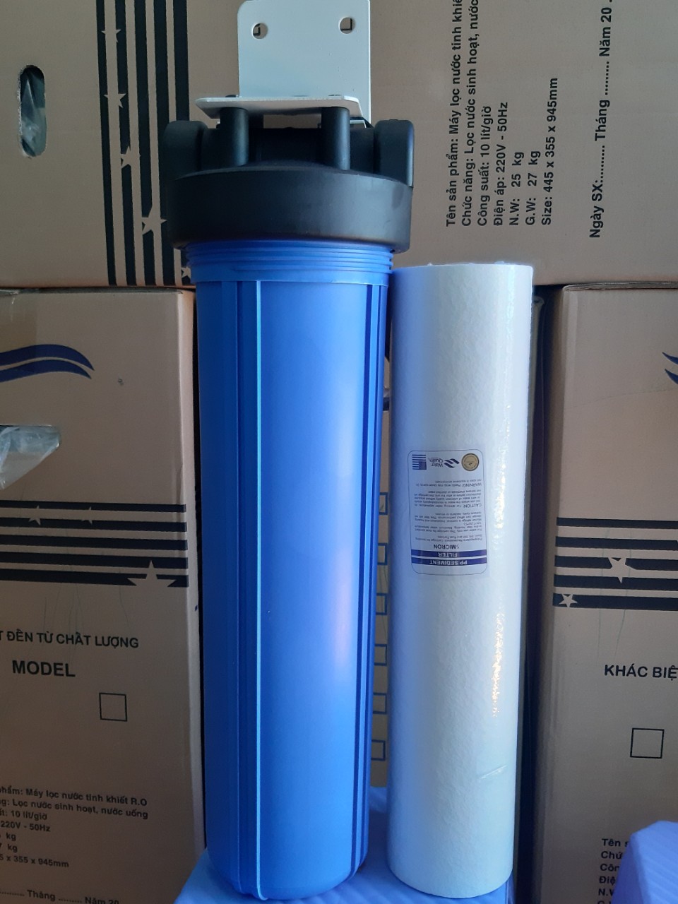 Bộ lọc thô biglu 20in,,ly lọc đầu nguôn béo ,ly 20in-gồm ly lọc 20in,lõi 20in,pat treo,ta y vặn.