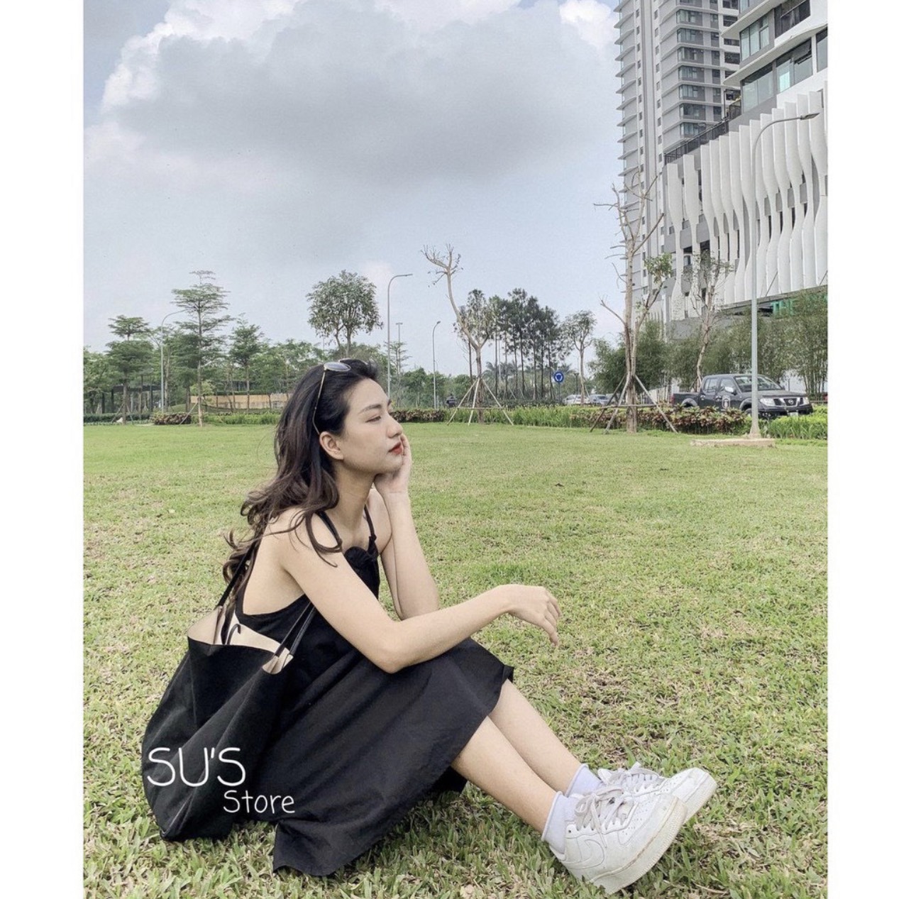 Đầm yếm khoét lưng , thiết kế dễ thương, tươi tắn, phong cách hàn quốc TT 16