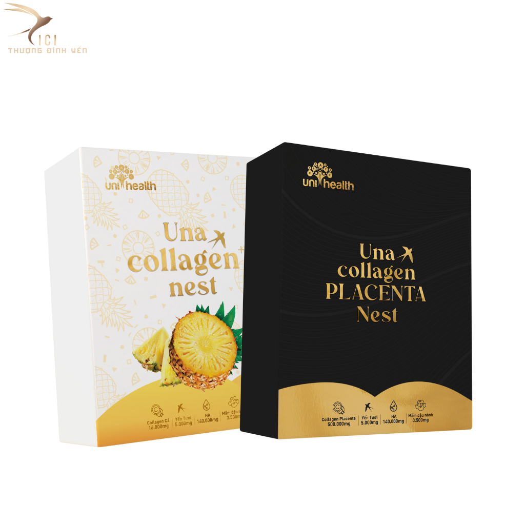 Combo 2 Hộp Collagen Dạng Uống Una Collagen Nest CICI THƯỢNG ĐỈNH YẾN Cân