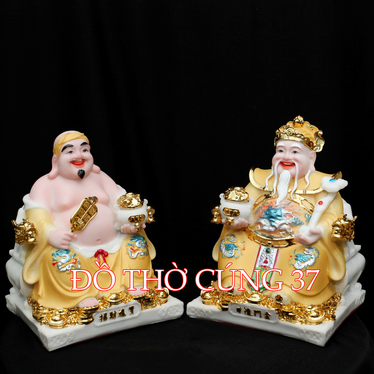 [ Cao 20 cm ] TƯỢNG THẦN TÀI  THỔ ĐỊA  ÁO VÀNG CHẤT LIỆU BỘT ĐÁ + COMPOSITE