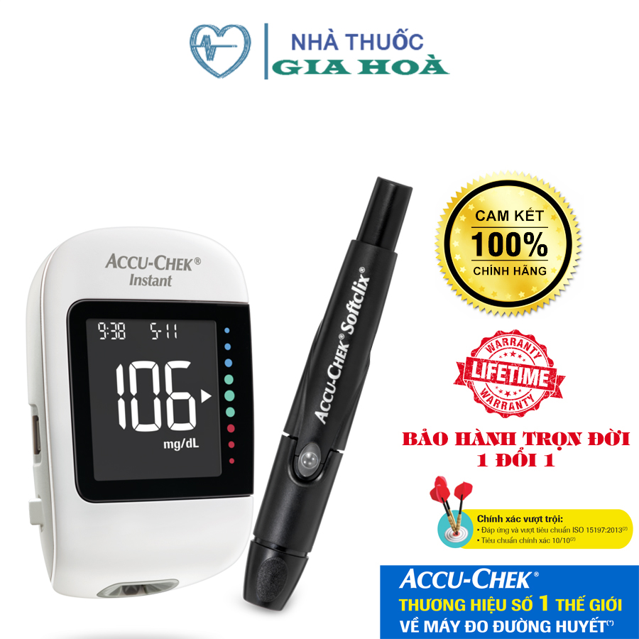 CHÍNH HÃNG Bộ máy đo đường huyết Accu Chek Instant đo chỉ số đường huyết