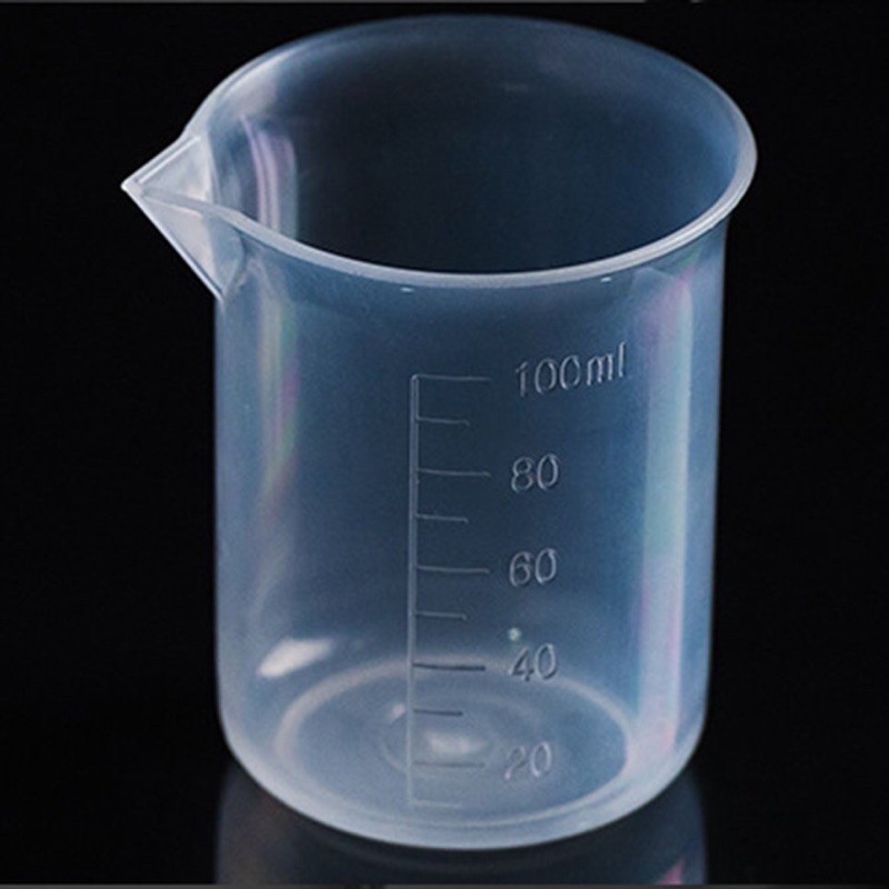 Cốc đong định lượng 100ml, 250ml và 500ml nhựa PVC trong suốt chia vạch dùng trong pha chế keo epoxy resin, silicone thủ công