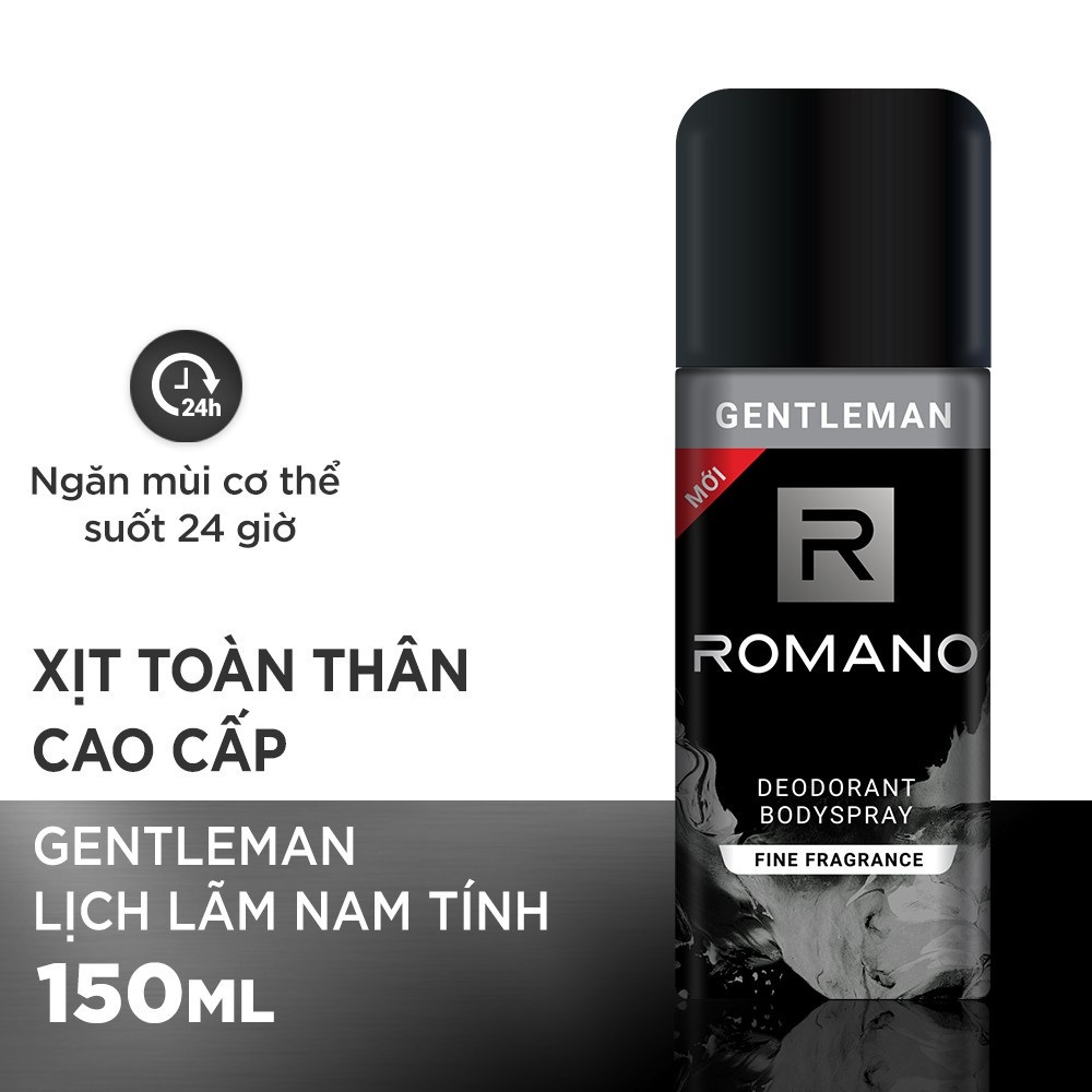 Xịt khử mùi toàn thân Romano 150ml (Đủ mùi)