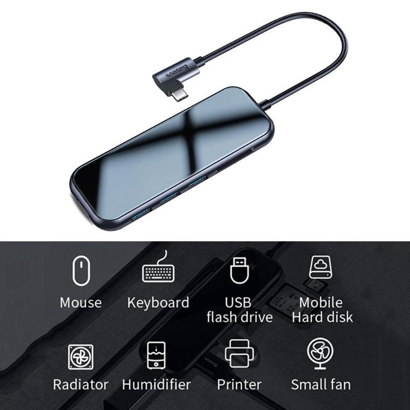 Cáp BASEUS HUB 7IN1 USB-C 3XUSB 3.0 HDMI 4K SD / TF MICRO SD PD
