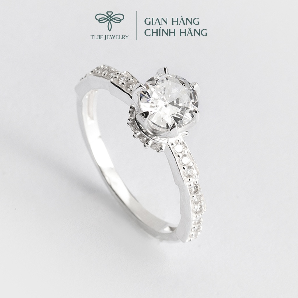 Nhẫn bạc nữ TLEE ổ đá cao viền đá thân đốt trúc sang trọng TleeJewelry A0201